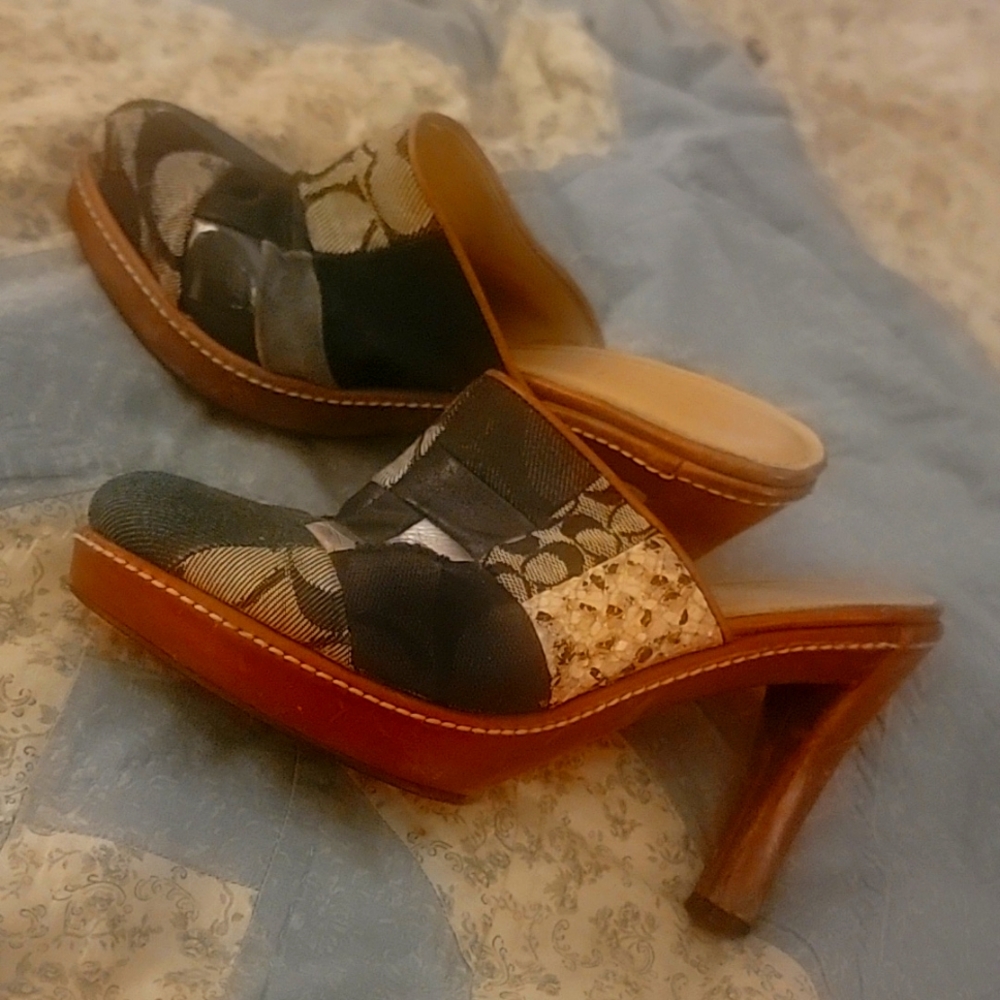 Size 8 Coach Patchwork clogs